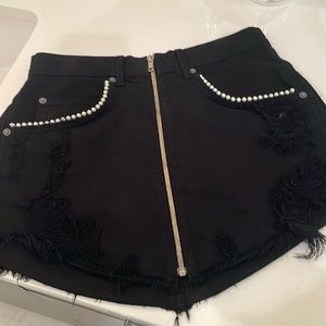 Carmar black Jean skirt with pearl accent - like new
